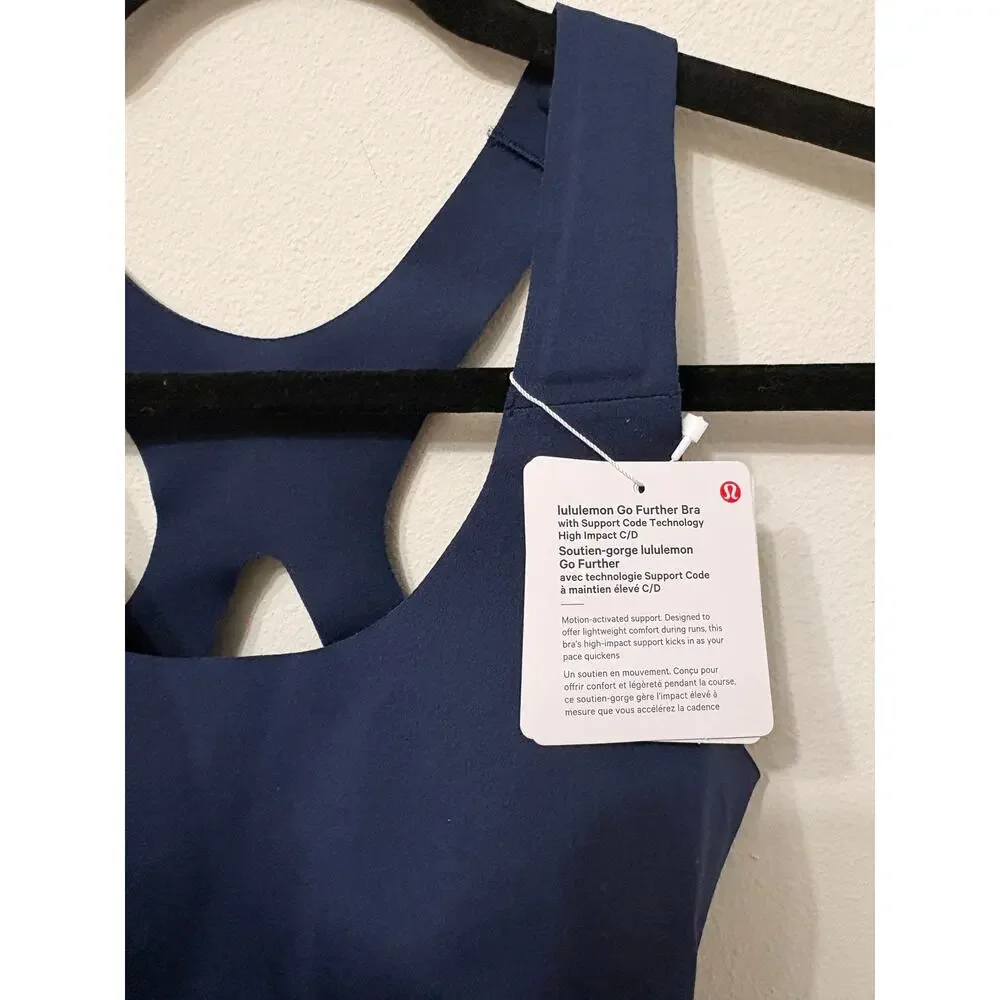 NWT Lululemon Go Further Bra w/ Support Sz S $98 MSRP True Navy